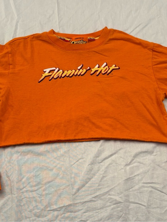 Forever 21 Tops - Forever 21 Cheetos Flamin Hot Women’s M Orange Cropped Long Sleeve